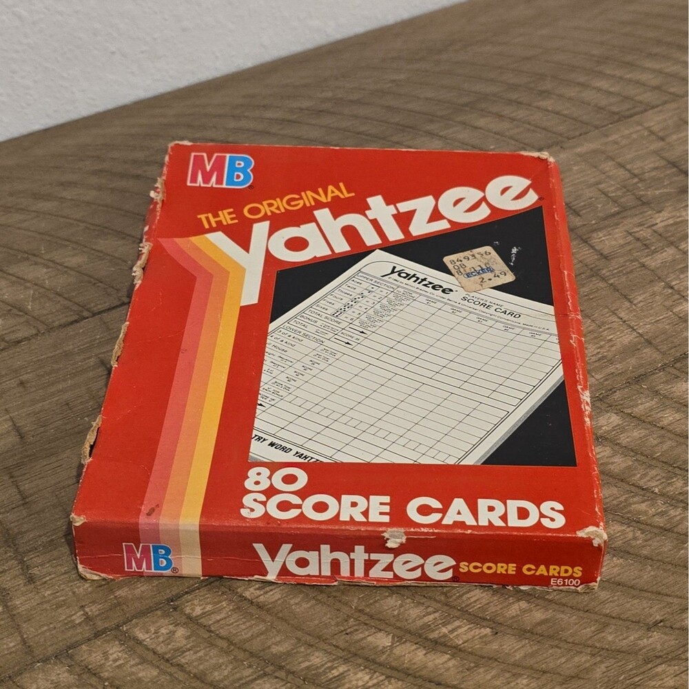 Vintage Milton Bradley Yahtzee 80 Score Cards Sealed Unopened Box E6100 NOS